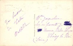 VINTAGE POSTCARD Heavy View from above of the basilica and the valley of Gave