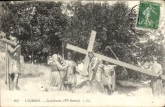VINTAGE POSTCARD Heavy the Martyrdom 6th station