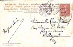 VINTAGE POSTCARD Fantasy Houses and small port Boats