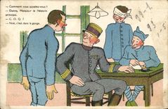 VINTAGE POSTCARD Fantasy Militaria Medicin Doctor
