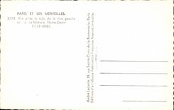 CPM Paris Ses Merveilles Vue Prise la nuit de la Rive gauceh sur la cathedrale Notre Dame