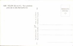 VINTAGE POSTCARD Rouen View Taken of the Dimension co. Catherine