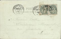 Castillo de la POSTAL de la VENDIMIA de Chantilly la entrada La Chapelle