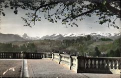 POSTAL MODERNA mañana de Pau en el bulevar de los Pyrenees