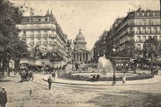 VINTAGE POSTCARD Paris the Street Souffiot and the Pantheon