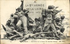 VINTAGE POSTCARD Low Mans Relief Of the Statue of General Chanzy Militaria