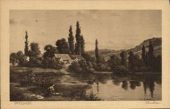 VINTAGE POSTCARD Saulieu Landscape