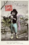 VINTAGE POSTCARD Happy New Year has Which Will require Them My Small Heart it Will have Child Clover