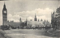 Casas de la POSTAL de la VENDIMIA del parlamento Londres