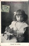VINTAGE POSTCARD Fantasy childish Scenes Child House of cards