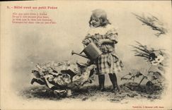 VINTAGE POSTCARD Fantaisie Child Baby wants a Choux little brother