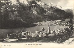 VINTAGE POSTCARD St Moritz Sleeps und Bad