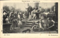 VINTAGE POSTCARD Rijksmuseum Amsterdam Jan Steen De Kwakzalver