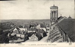 VINTAGE POSTCARD Vezelay View taken of the Tower Saint Antoine