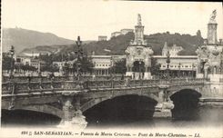 VINTAGE POSTCARD San Sebastian Puente of Maria Cristina Bridge of Marie Christine