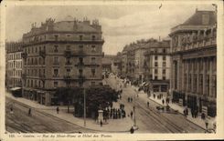 VINTAGE POSTCARD Geneva Street of Mont Blanc and Post office building