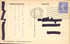 VINTAGE POSTCARD Bordeaux the Town hall Tram