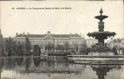 CPA Angers La Fontaine Du Bassin Du Mail Et La Mairie