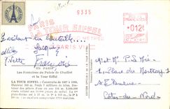 MODERN CARD Paris Fountains Of the Palate De Chaillot And the Eiffel Tower