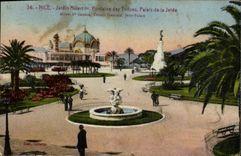 VINTAGE POSTCARD Nice Garden Albert 1st Fountain Of the Tritons Palate Of the Pier
