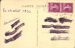 POSTAL Normandía de la VENDIMIA Bagnoles Orne de visto en el lago y el casino del lago