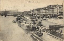 CPA Rouen Quai De Paris Bateaux