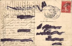 VINTAGE POSTCARD Surroundings of Bayeaux the church of Lantheuil seen of one of the avenues of the castle