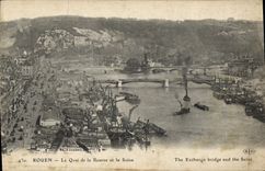 VINTAGE POSTCARD Rouen the Quay Of the Stock Exchange And the Seine