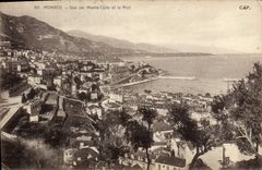 CPA Monaco Vue Sur Monte Carlo Et Le Port