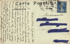 VINTAGE POSTCARD Drill De Fontainebleau the suspended Rock