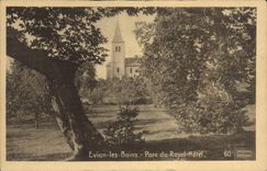 VINTAGE POSTCARD Evian Les Bains Park Of the Royal Hotel
