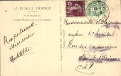 CPA La Douce France Normandie Vieilles Maisons Aux Toits De Chaume