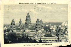 VINTAGE POSTCARD Fair Coloninale International Paris 1931 Temple D' Angkor Vat Overall picture