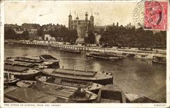 POSTAL de la VENDIMIA la torre de Londres del Thames