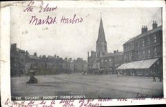 VINTAGE POSTCARD The Public garden Market Harborough