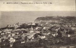 VINTAGE POSTCARD Monte Carlo View Taken Of the Road Of Turbie