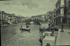 VINTAGE POSTCARD Venezia Canal Large E Big shot Di Rialto