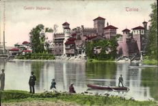 VINTAGE POSTCARD Castello Medioevale Torino