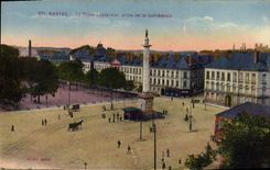 VINTAGE POSTCARD Nantes the Place Louis XVI catch of the cathedral