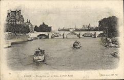 CPA Paris Perspective sur la Seine le Pont Royal