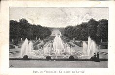 VINTAGE POSTCARD Park Of Versailles the Basin De Latone Versailles