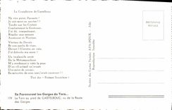 MODERN CARD By Traversing the Gorges of the Tarn Castelbouc seen of the road of the Falls