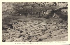 VINTAGE POSTCARD Caves of Arcy On Cure Waves of the Sea