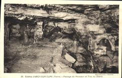 VINTAGE POSTCARD Caves of Arcy On Cure Passage of Mister and Hole of the Devil