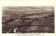 VINTAGE POSTCARD Vezelay Panorama of Saint Father Seen from of the walk of the castle