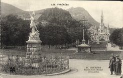 VINTAGE POSTCARD the Pyrenees Lourdes Rules of St Michel and the Alleys
