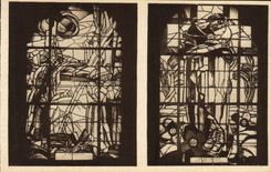 VINTAGE POSTCARD Douaumont Stained glasses of the Vault