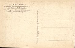 VINTAGE POSTCARD Douaumont the provisional Ossuary built in 1919 and the statue of Resignation