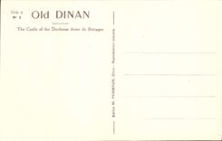 VINTAGE POSTCARD Dinan Castle of the Duchess Anne