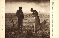 VINTAGE POSTCARD Museum of Louvre Collection Chauchard Millet the angelus